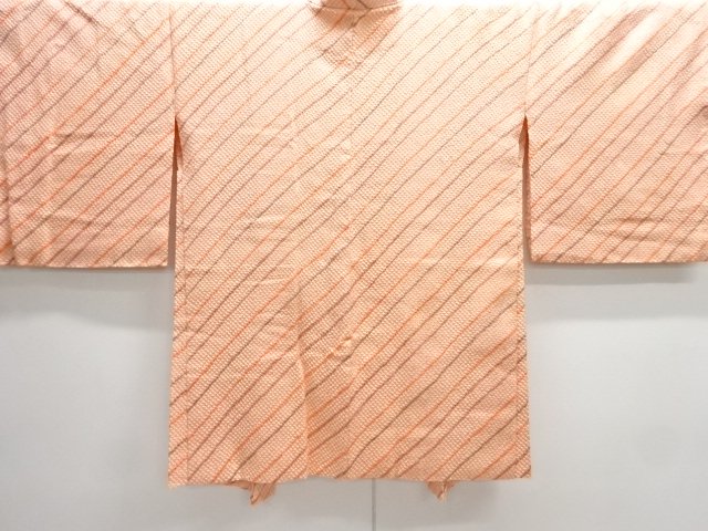 JAPANESE KIMONO / ANTIQUE HAORI / SILK / ALL SHIBORI / DIAGONAL STRIPE